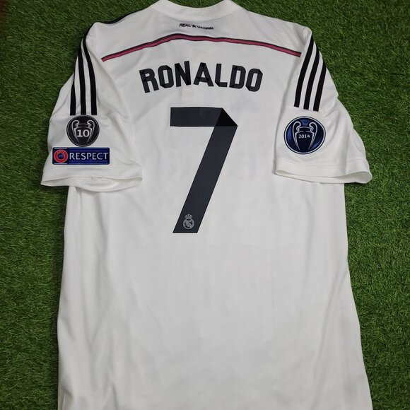 Cristiano Ronaldo Real Madrid 2014 2015 UEFA Home Soccer Jersey Shirt XL